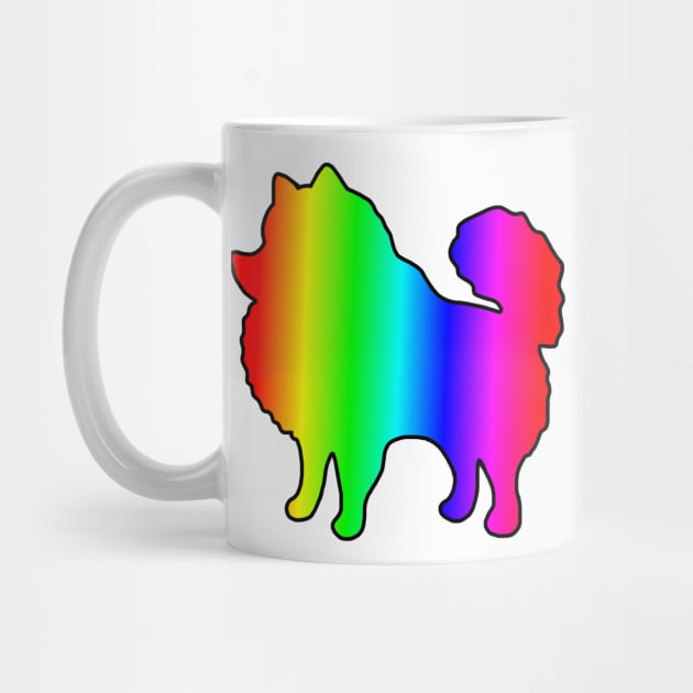 Rainbow Pomeranian Silhouette by Art by Deborah Camp